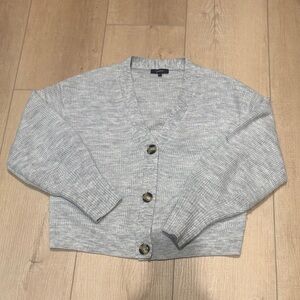 Quince Wool and Baby Alpaca Gray Button-Up Women's Sweater